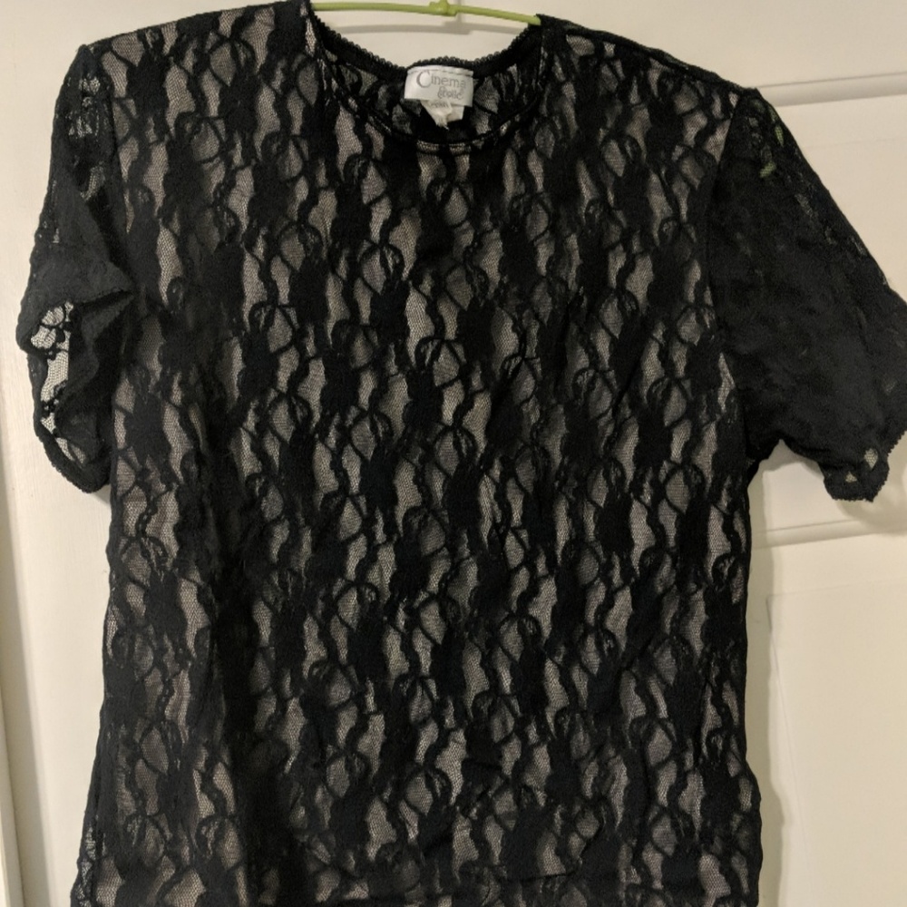 Black lace blouse